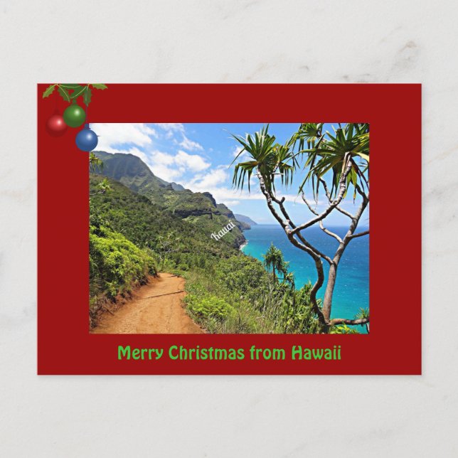 God jul från Hawaii Helgdag vykort (Framsida)