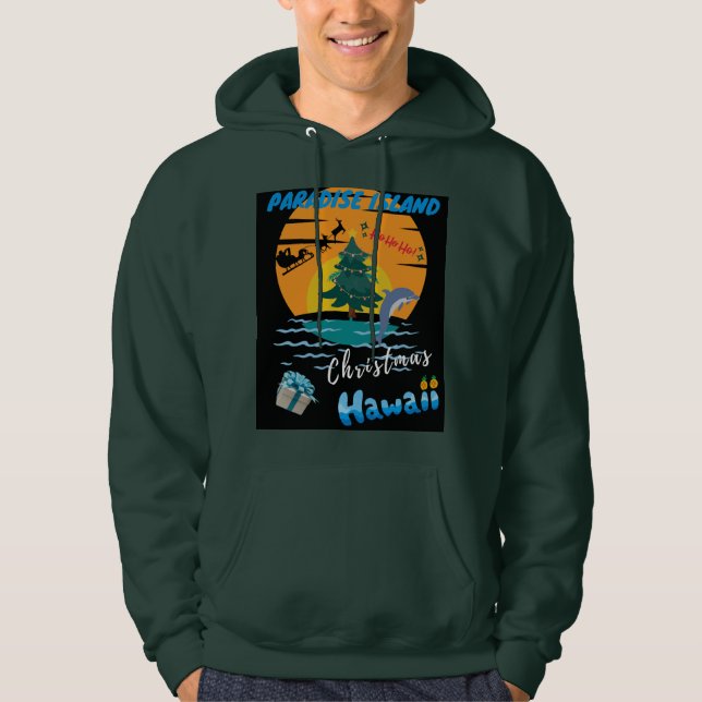 God jul från Hawaii! Hoodie (Framsida)