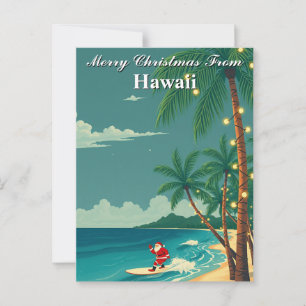 God jul från Hawaii Tropical Santa Surfing Vykort