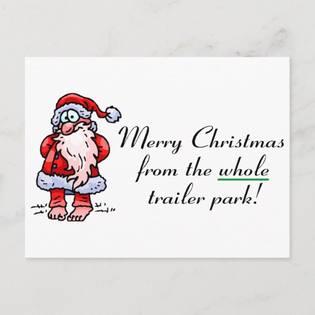 God jul från hela släpvagnsparken helg vykort (Framsida)