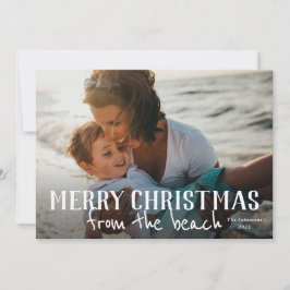God jul från helgdag för strandfoto kort