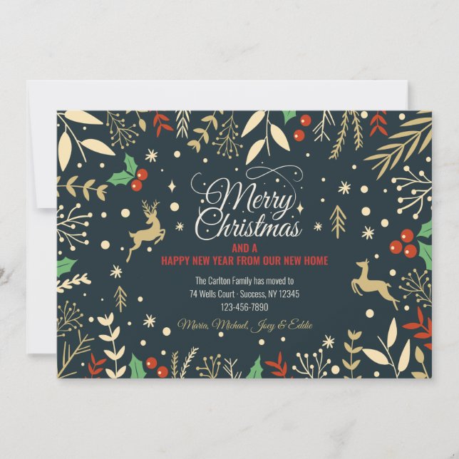 God jul från Helgdag New Home Notice Inbjudningar (Framsida)