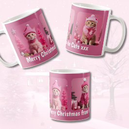 God jul från helgdagarna för Rosa av katt Kaffemugg