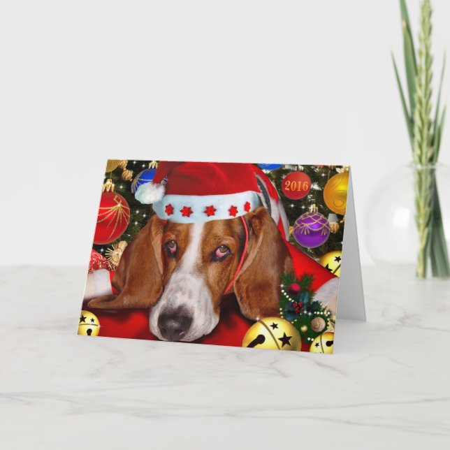God jul från Holmes Bassethunden Helgkort (Framsida)