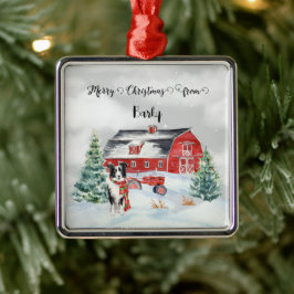 God jul från Hund Namn Julgransprydnad Metall