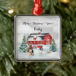 God jul från Hund Namn Julgransprydnad Metall