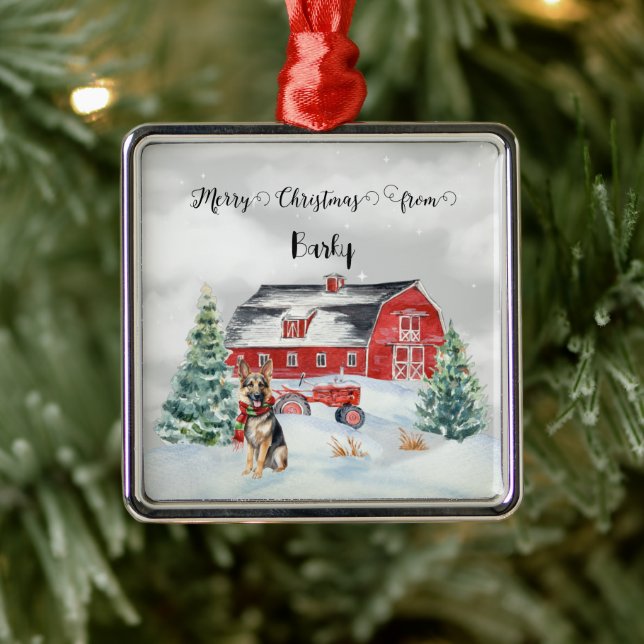God jul från Hund Namn Julgransprydnad Metall (Träd)