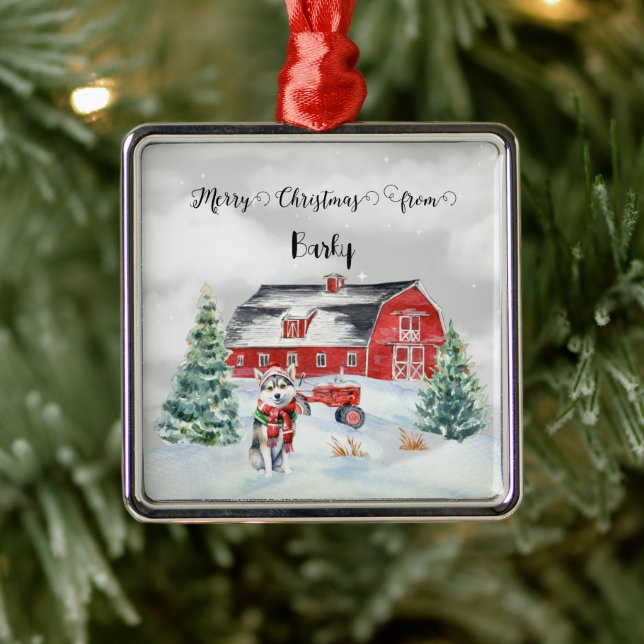 God jul från Hund Namn Julgransprydnad Metall (Träd)