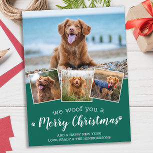 God jul från Hund Pet-fotokollage Helg Vykort