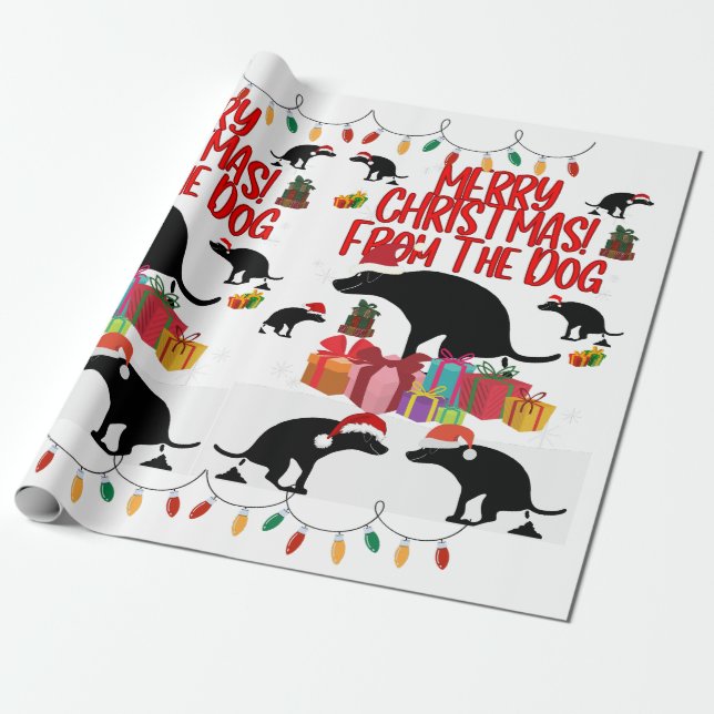 God jul från Hund Presentpapper (Utrullad)