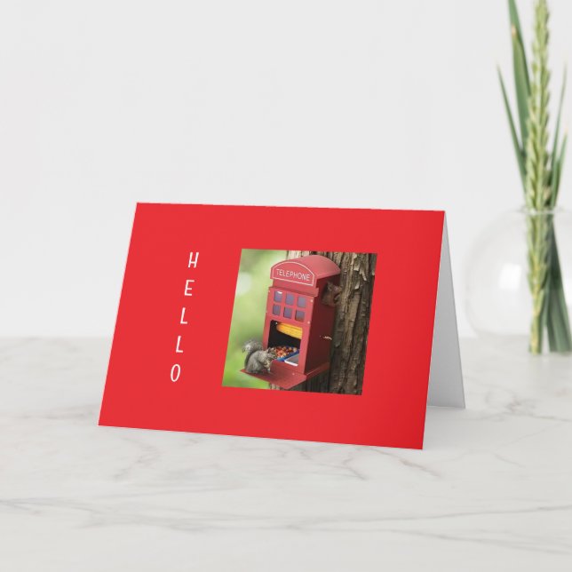 "GOD JUL" FRÅN HUNGRIG EKKORRE  HELGKORT (Framsida)