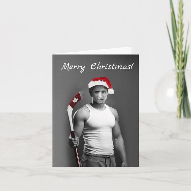 God jul från Hunky Justin Trudeau Kort (Framsida)