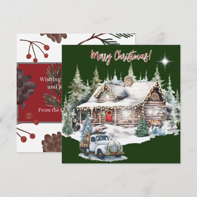 God jul från Kabinkortet Helgdag Julkort (Fram/baksida)