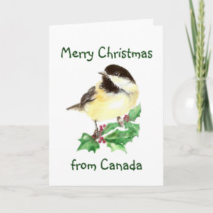 God jul från Kanada, Chickadee Bird Helgkort