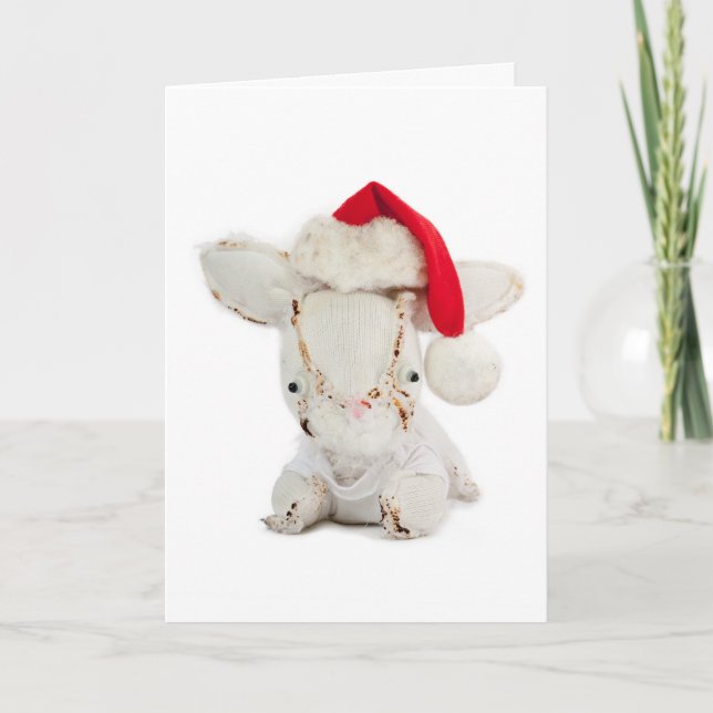 God jul från kaninen helgkort (Framsida)