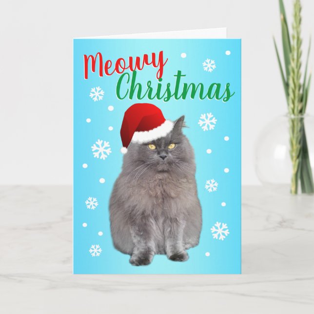 God jul från katten helgkort (Framsida)