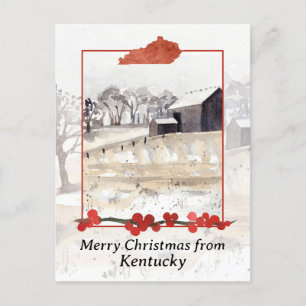 God jul från Kentucky Farm Winter Snow Helg Vykort