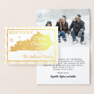 God jul från Kentucky State Foto Folierat Kort