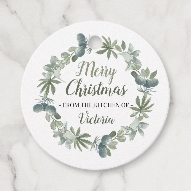 God jul från köket gåvor etiketter (Framsida)