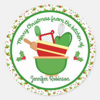 God jul från köket runt klistermärke