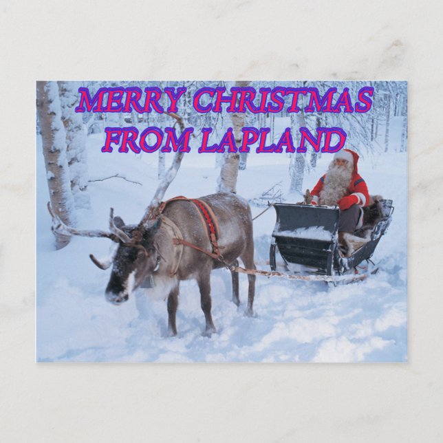 God jul från Lappland Helg Vykort (Framsida)