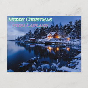God jul från Lappland Postcard Helg Vykort