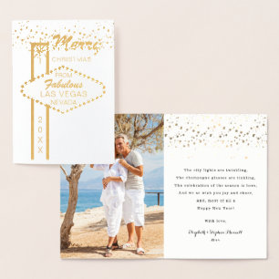 god jul från Las Vegas-fotopatkort Folierat Kort