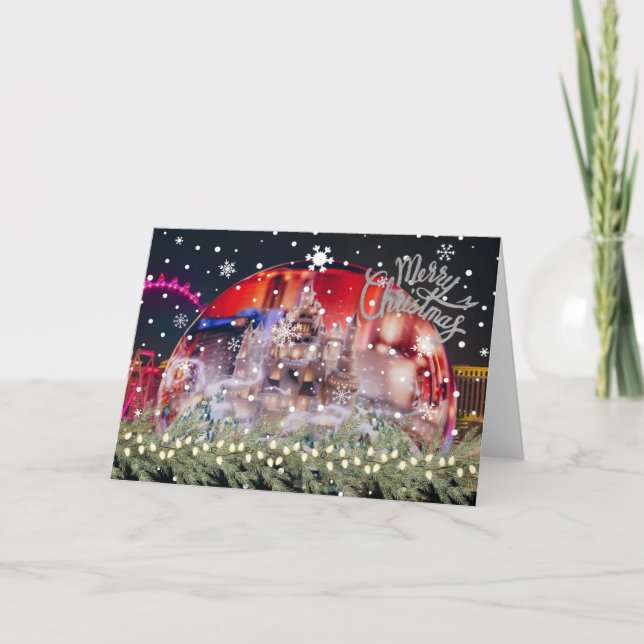 God jul från Las Vegas Greeting Card Tack Kort (Framsida)