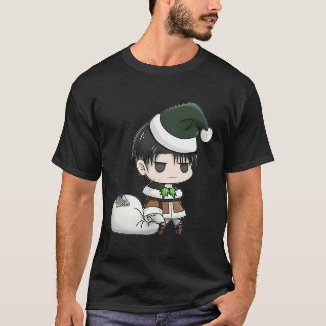 God jul från Levi Ackerman Attack mot Titan T Shirt (Framsida)