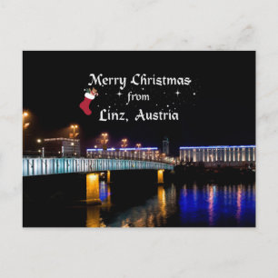 God jul från Linz, Österrike Helg Vykort