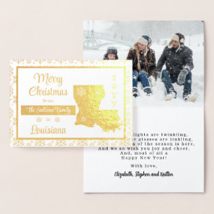 God jul från Louisiana State Photo Folierat Kort