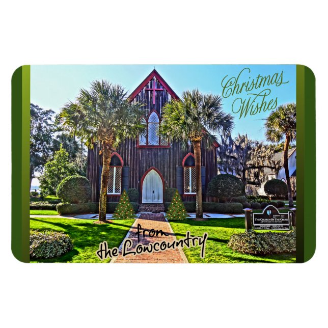 God jul från Lowcountry Bluffton SC Magnet (Horisontell)