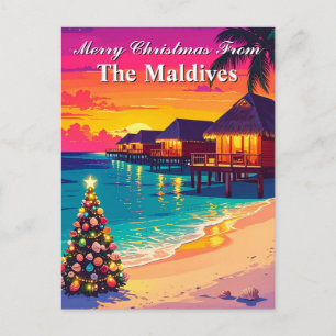 God jul från Maldiverna Paradise Travel Vykort