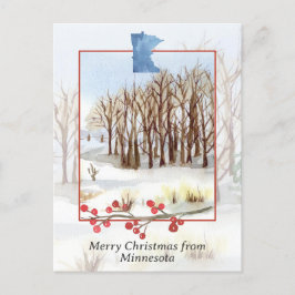 God jul från Minnesota Winter Ligcape Vykort