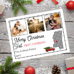 God jul från Mississippi Photo Helgdag Helg Vykort<br><div class="desc">Rustik "God jul"-tillståndsutformning med ett övertäckt delstatsskiss med svarta och vita buffelkontroller mönster och en vintage utseglad lastbil som har helgdag. Redigerbar text lyder "God jul Y'all from Mississippi". Lägg bara till dina tre familjefotografier, din familj namn och året, så är du redo. Sammansatt design efter Helgdag Hearts-design (reserverade höger)....</div>