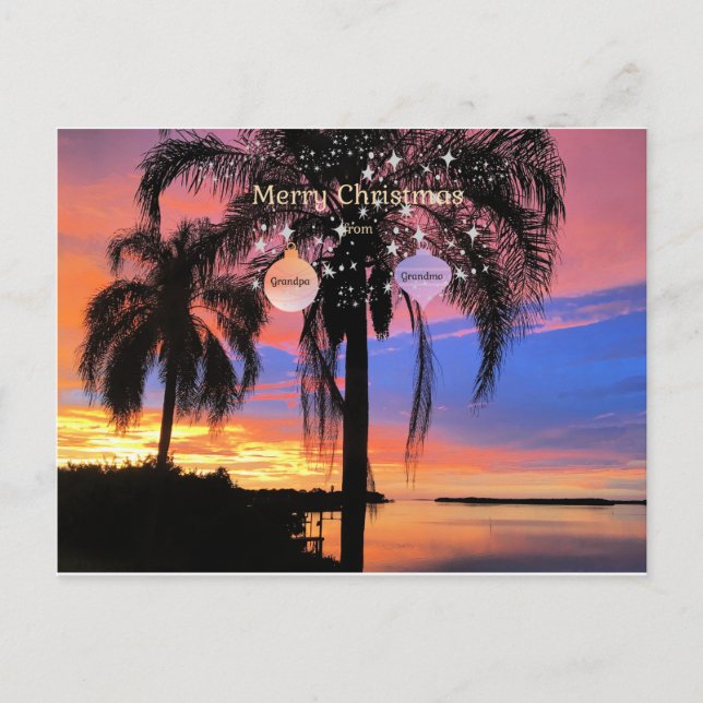 God jul från mormor och farfar vykort (Framsida)