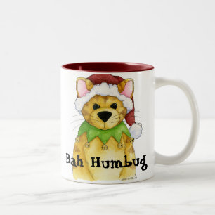 God jul från muggen för kattBah Humbug Två-Tonad Mugg