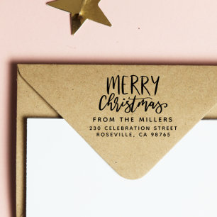 God jul från Namn Returadress i familjen Självfärgande Stämpel