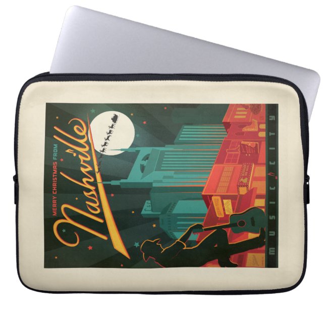 God jul från Nashville Laptop Fodral (Framsidan)