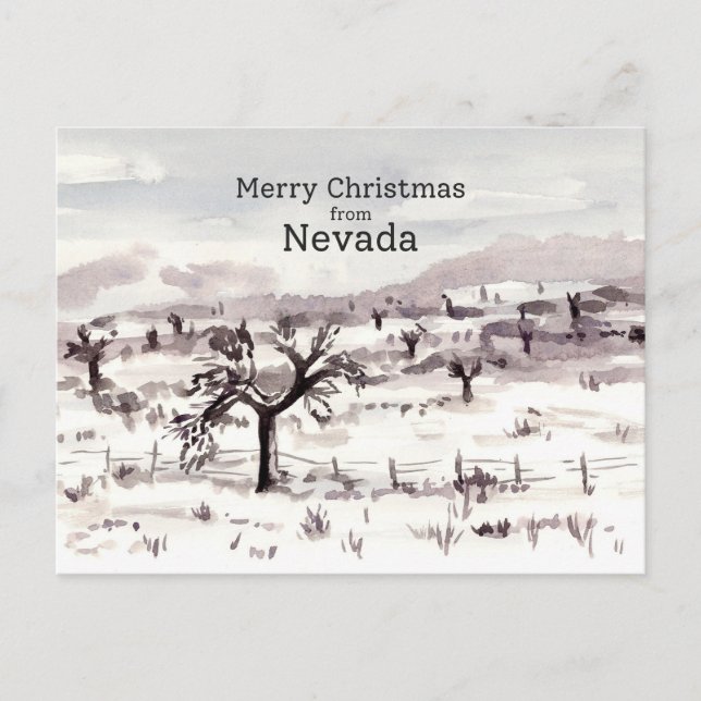 God jul från Nevada Joshua Träd Winter Helg Vykort (Framsida)