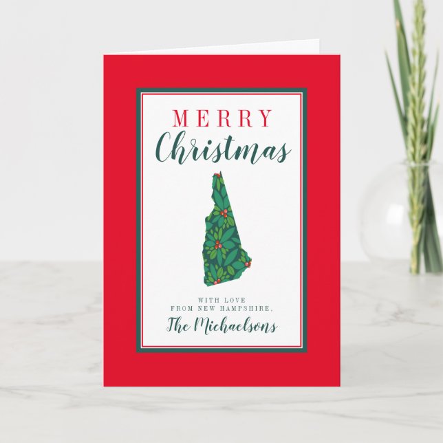God jul från New Hampshire Kort (Framsida)