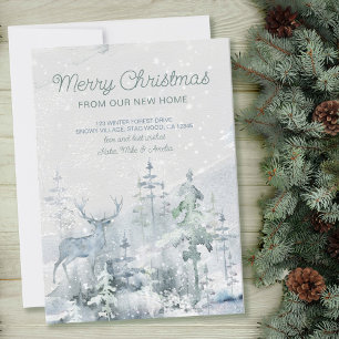 God jul från New Home Forest Stag Flytta Meddelande