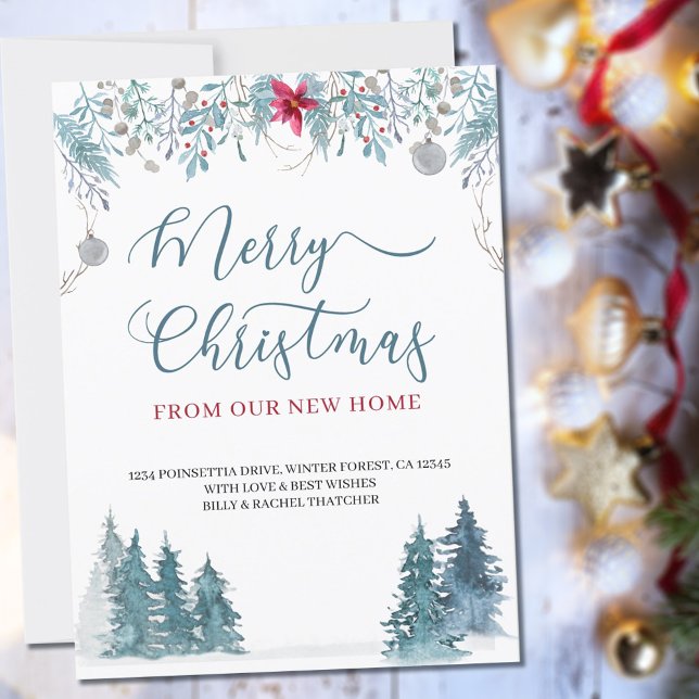 God jul från New Home Winter Forest Flytta Meddelande (Skapare uppladdad)