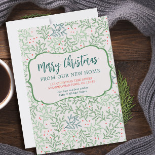 God jul från New Home Winter Greenery Meddelande