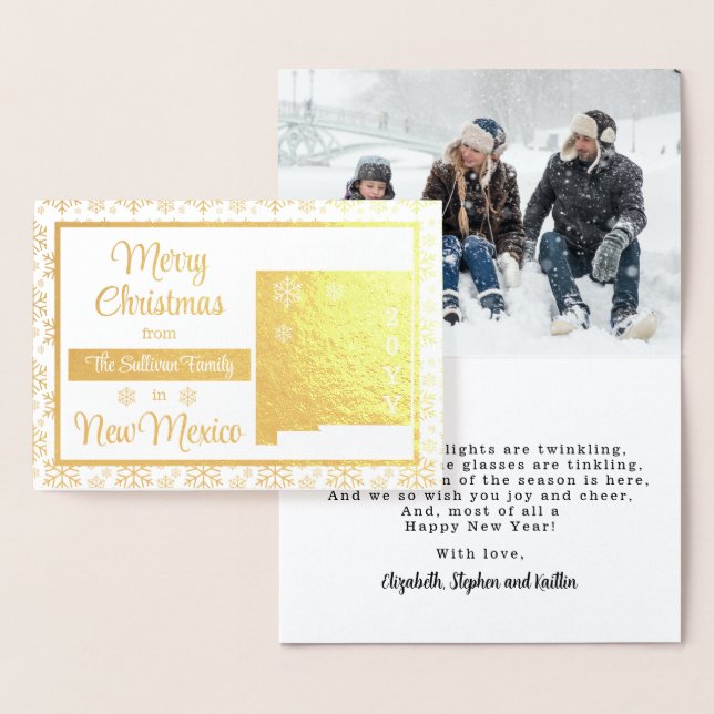 God jul från New mexico State Photo Folierat Kort (Display)