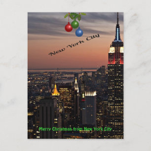 God jul från New York City Helg Vykort