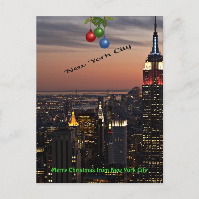 God jul från New York City Helg Vykort (Framsida)