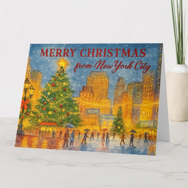 God jul från New York City Kort (Framsida)