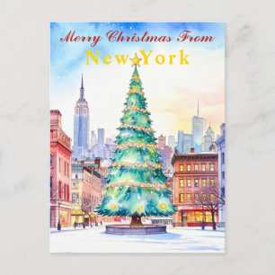 God jul från New York Festive Tree Vykort
