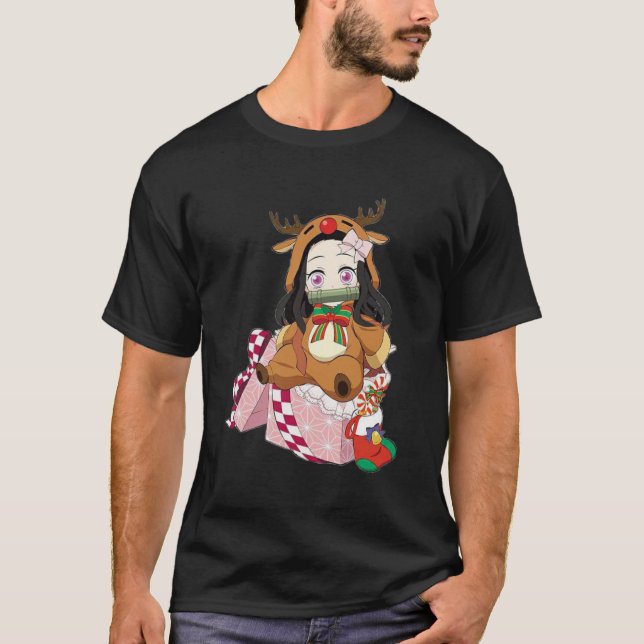 God jul från Nezuko Kamado Demon Sayer T Shirt (Framsida)